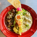 お肉とお魚のあいがけカレー